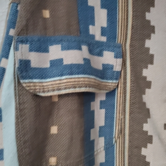 Vtg 90s Y2K Tangibles Full Zip Front Aztec Western Equestrian Shirt Shacket L - Picture 6 of 8